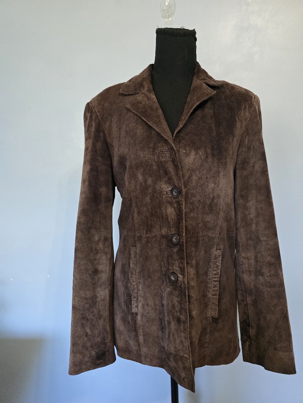 Croft & Barrow Suede Brown Lightweight Women's Blazer Jacket S